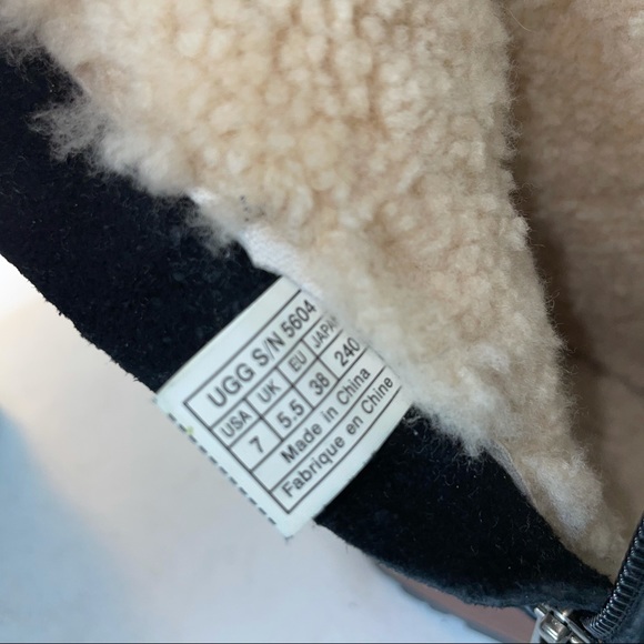 UGG Endell Suede & Shearling Harness Boots Black - Picture 10 of 10